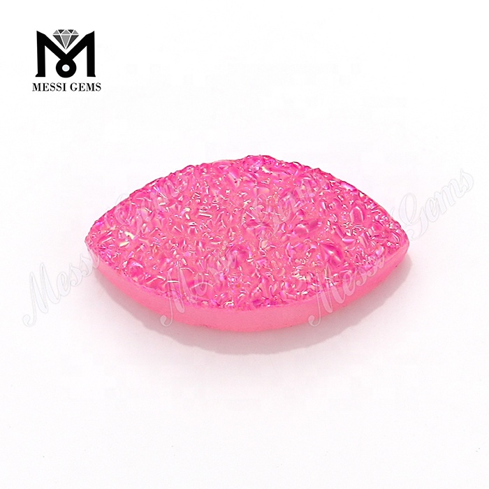 Tutus Pink Color Marchionis Natural Agate Druzy Beads