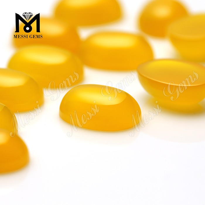 Factory Direct Vendite Oval Cabochon Gemstone Yellow Agate Beads