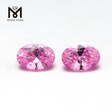 Factory Price Top Machine Cut 4x6mm Oval Cut Pink Loose Cubic Zirconia Stone