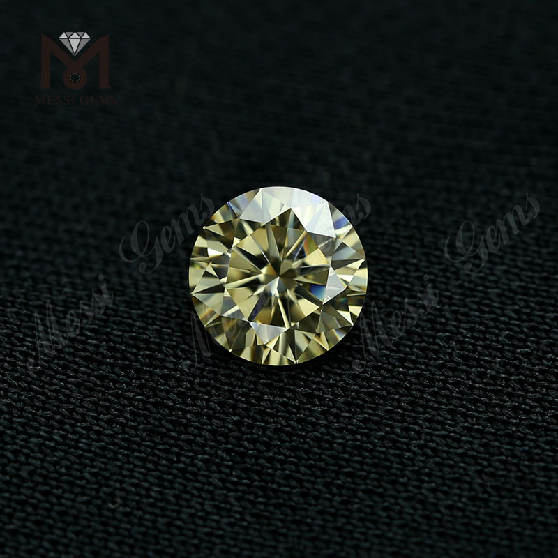 Factory Price solve Gemstone 1 Carat Brilliant Cut Yellow Moissanite Adamante
