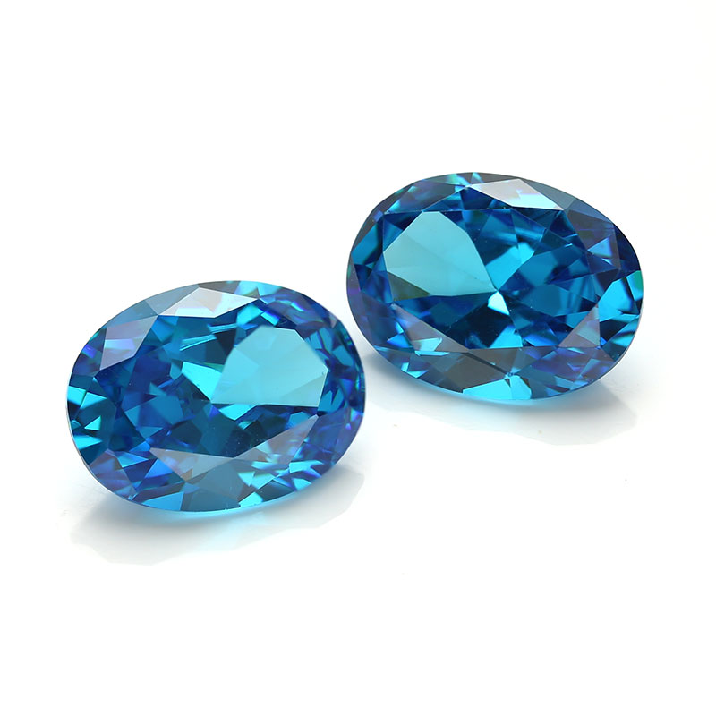 Solve Price Oval 13X18mm Aqua Blue Rough Cubic Zirconia Stones