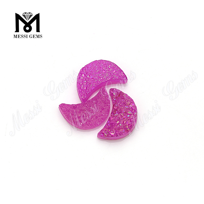 Dimidium Luna Naturalis Agate Purpura Druzy Gemmones ex Factory