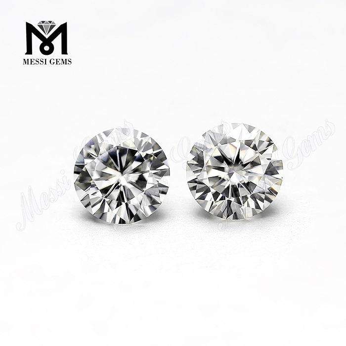 Quality solve gemma pretium per carat 8mm DEF rotundum moissanitum