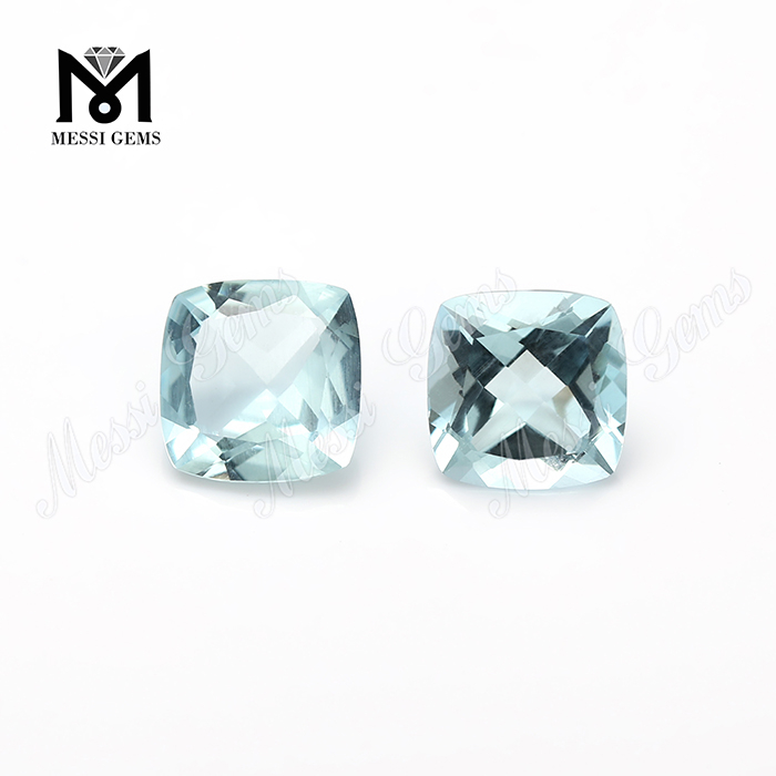 China Cushion Cut Aquamarine Gemstone Lapides pretiosi
