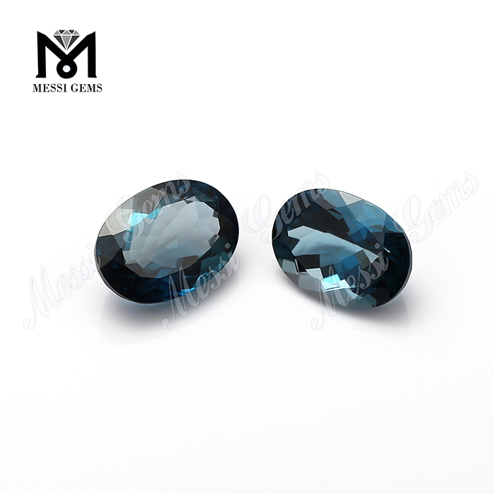 Naturalis ovalis sectis topazius lapidibus asperis pretio per carat london blue topaz