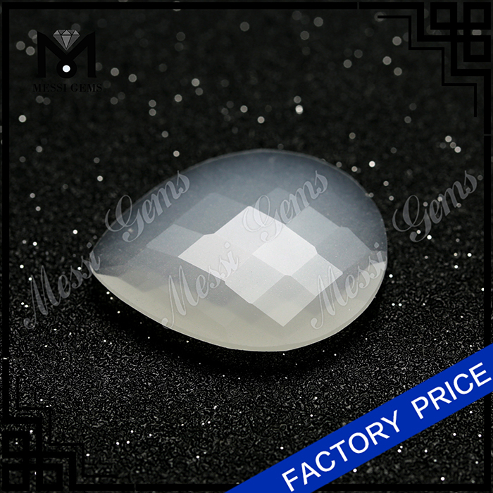 Wholesale Pear Shape White Jade Bead Gemstone Natural Jade