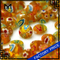 Millefiori 8mm rotundi, gemmae vitreae bicolores