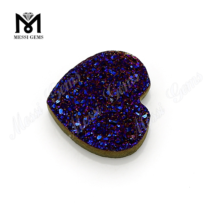 Drazy Stone Heart Shape Amethystus Color Naturalis Druzy Agate