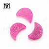 Lupum Agate Druzy Stone Moon Shape Pink Color Naturalis Druzy
