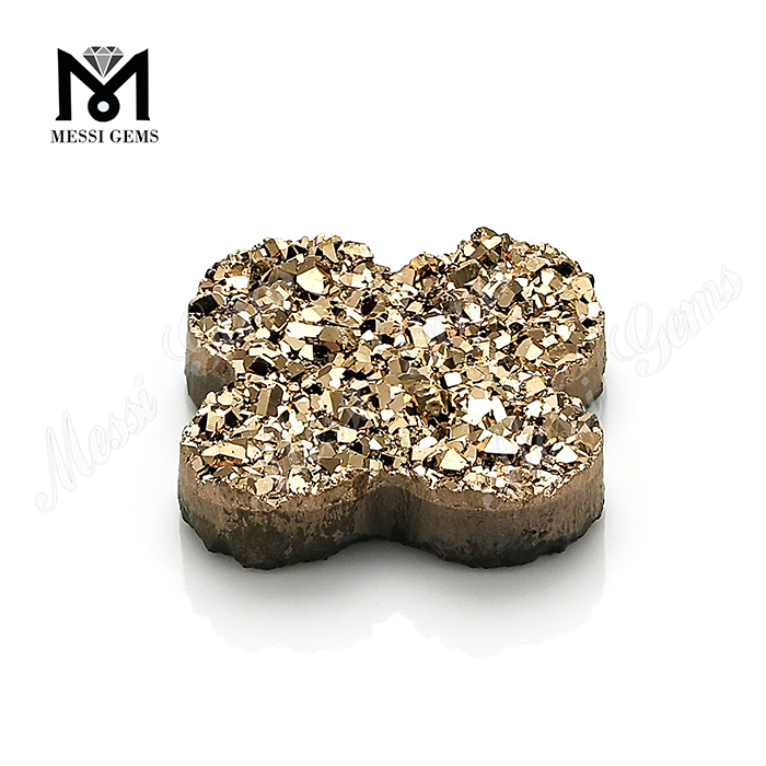 Flower Shape Rose Gold Druzy Stones for Jewelry Makeing, Druzy Agate Stone