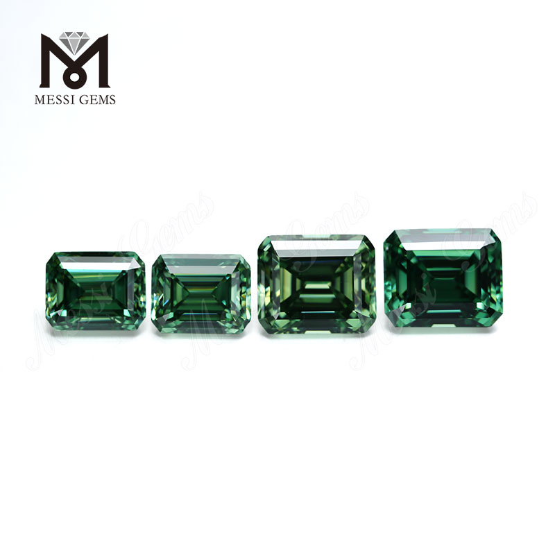 Adamas viridis moissanite Factory pretium solve gemmas Octagoni Smaragdi cut
