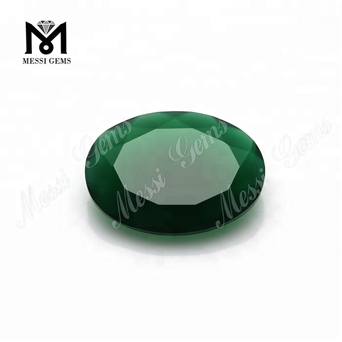 Factory Price Oval Cut 8*10 mm Green Chalcedonia Agate Stone