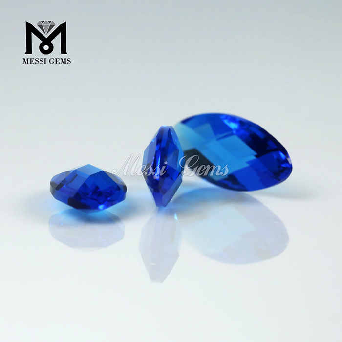 Marchione Cut Double Briolette 8 x19mm Blue Topazius Glass Bead for Jewelry Makeing