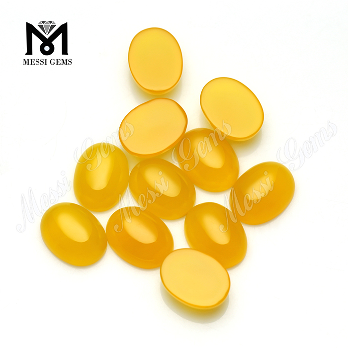 Factory Direct Vendite Oval Cabochon Gemstone Yellow Agate Beads