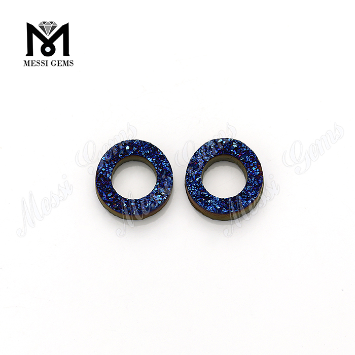 Solve Gemstone Agate Druzy Beads 10mm Blue Druzy Stone
