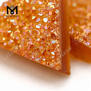 Solve triangulum 12*12mm Amber Color Naturalis Druzy Agate Gemstones