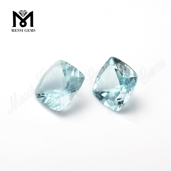 China Cushion Cut Aquamarine Gemstone Lapides pretiosi
