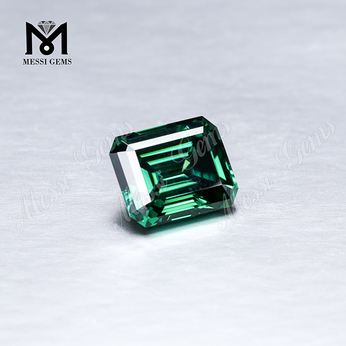 Adamas viridis moissanite Factory pretium solve gemmas Octagoni Smaragdi cut