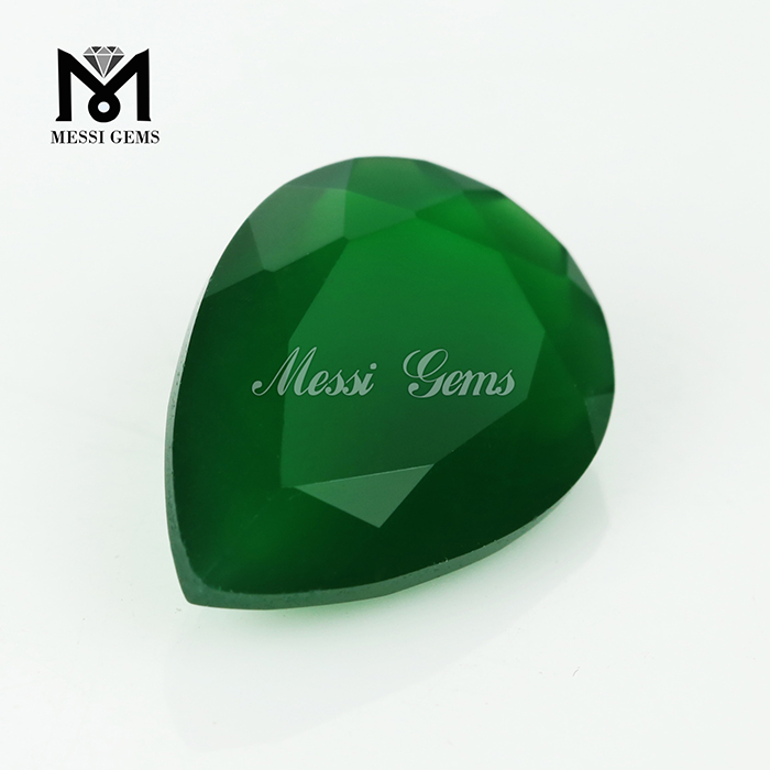 Solve Pear Machina Cut Natural Deep Green Agate Gemstone Price