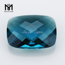 Duplex Briolette Cushion 13 x 18 Topazius Blue Faceted Glass solve Gemstones