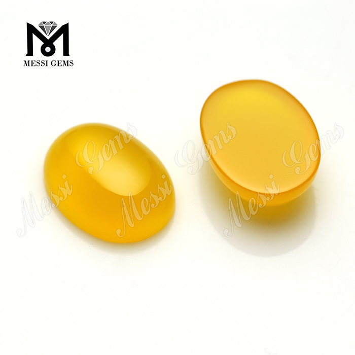 Factory Direct Vendite Oval Cabochon Gemstone Yellow Agate Beads