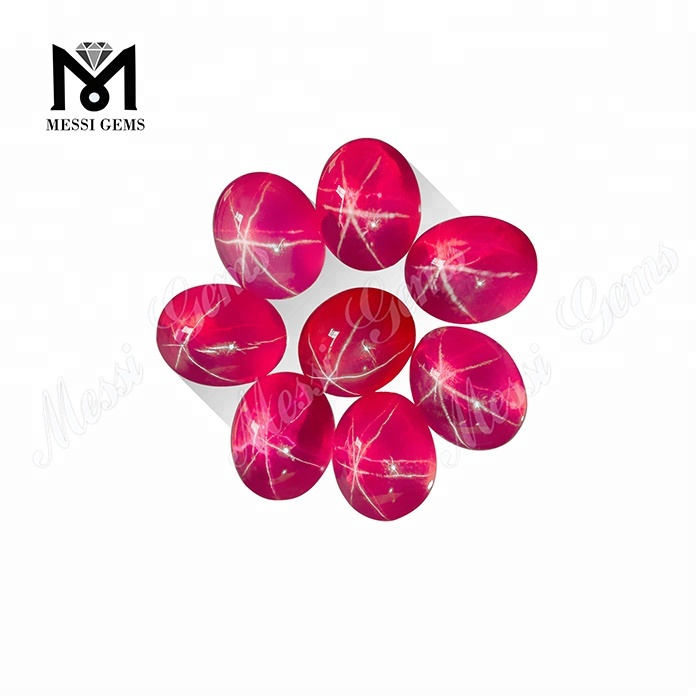 Cheap Oval Cabochon Lab Partum stella Ruby Gemstones