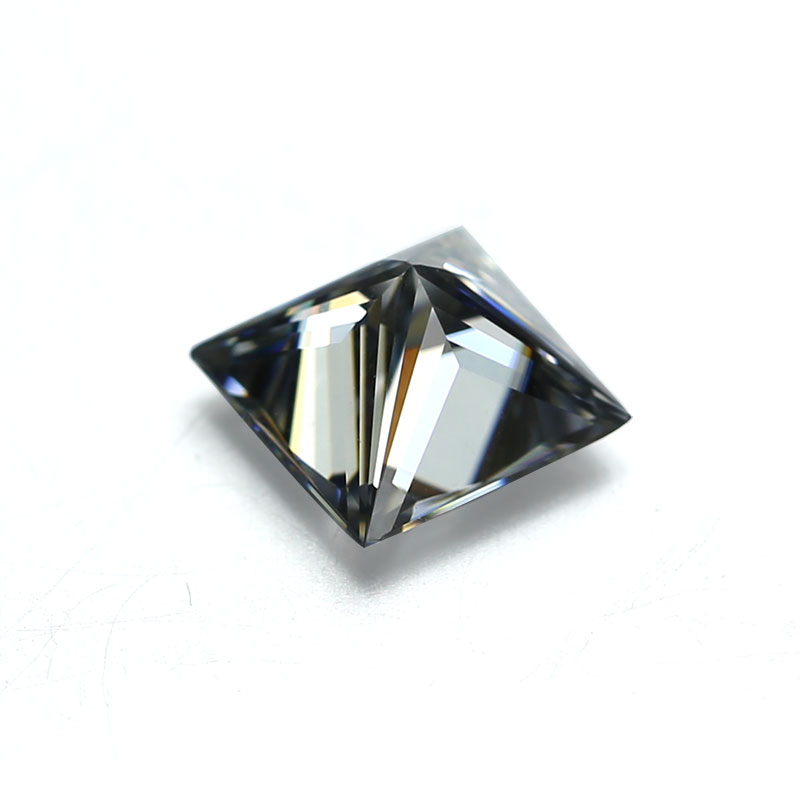 Tutus Price DEF Brilliant Square Cut solve Coloratus Gray syntheticum moissanite adamas pretium per carat