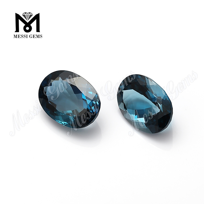 Naturalis ovalis sectis topazius lapidibus asperis pretio per carat london blue topaz