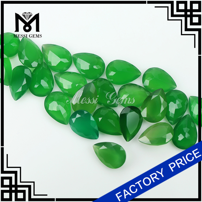 Factory Cutting Rought Naturalis Emerald Green Agate Stone