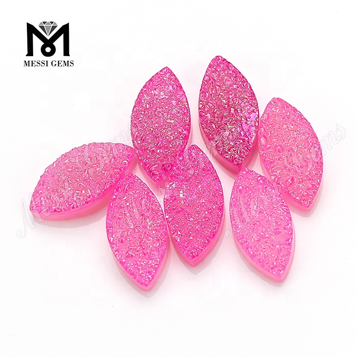 Tutus Pink Color Marchionis Natural Agate Druzy Beads