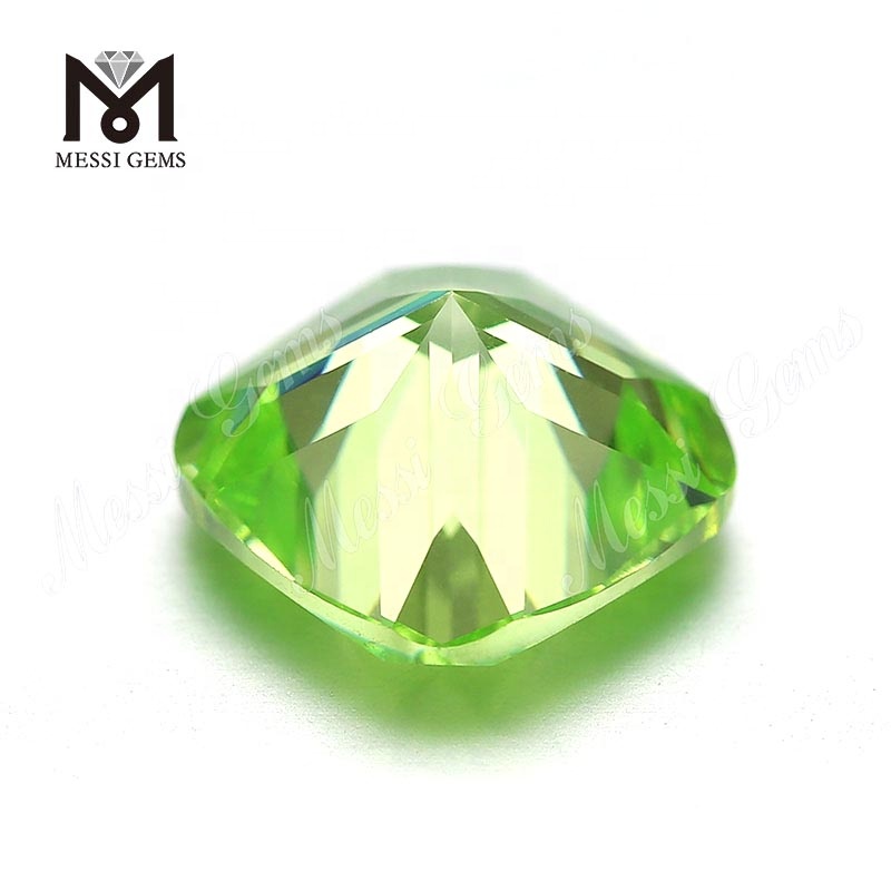 Factory Price solve Cushion Cut 10 x 10 mm Apple Color Cubic Zirconia Stone