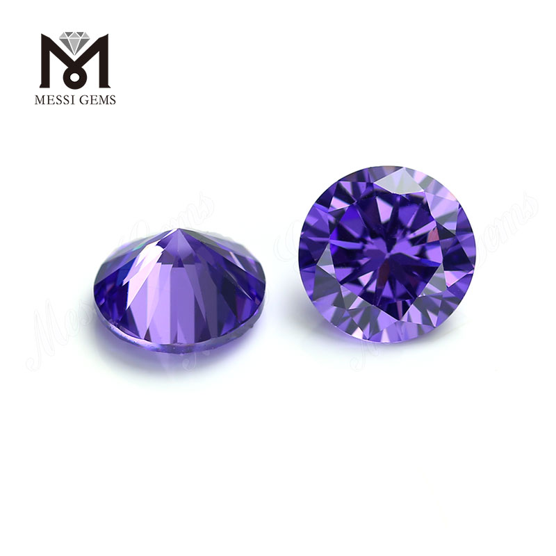 Wuzhou Factory Round Cut Lab Partum Violet Color CZ Lapides