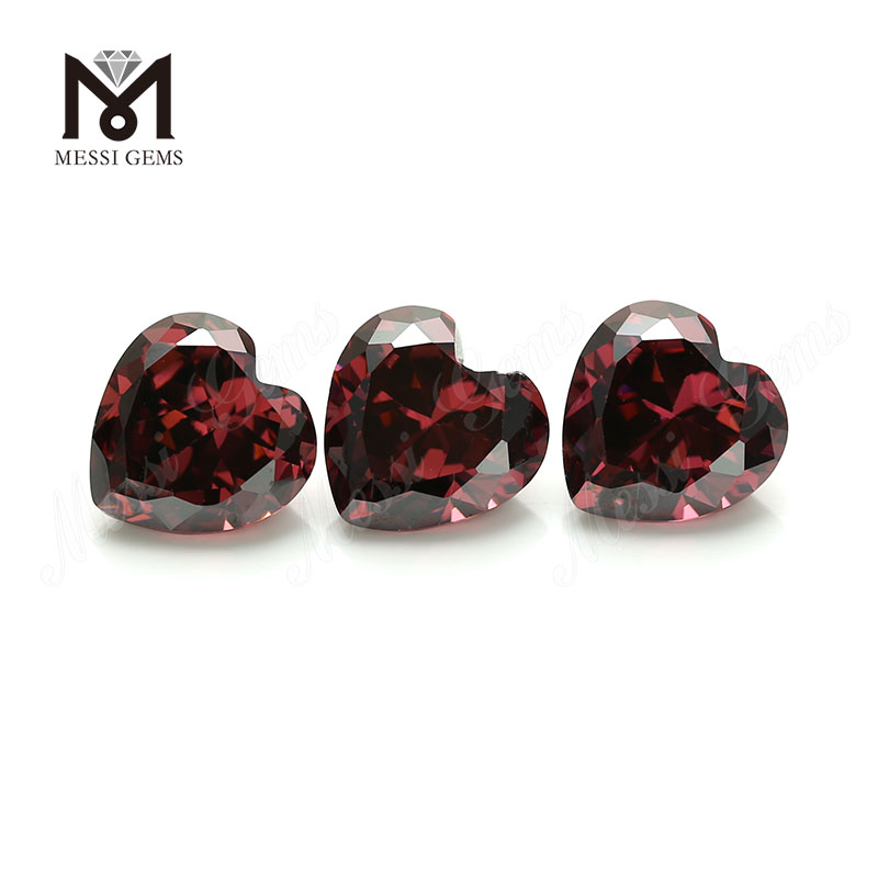 Wuzhou officinas princeps qualitas gemmis solutis 6mm zirconia cubica cor Rodolite