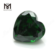 Viridis Color Cordis Cut 10*10mm Syntheticum Cubicum Zirconia CZ Stone