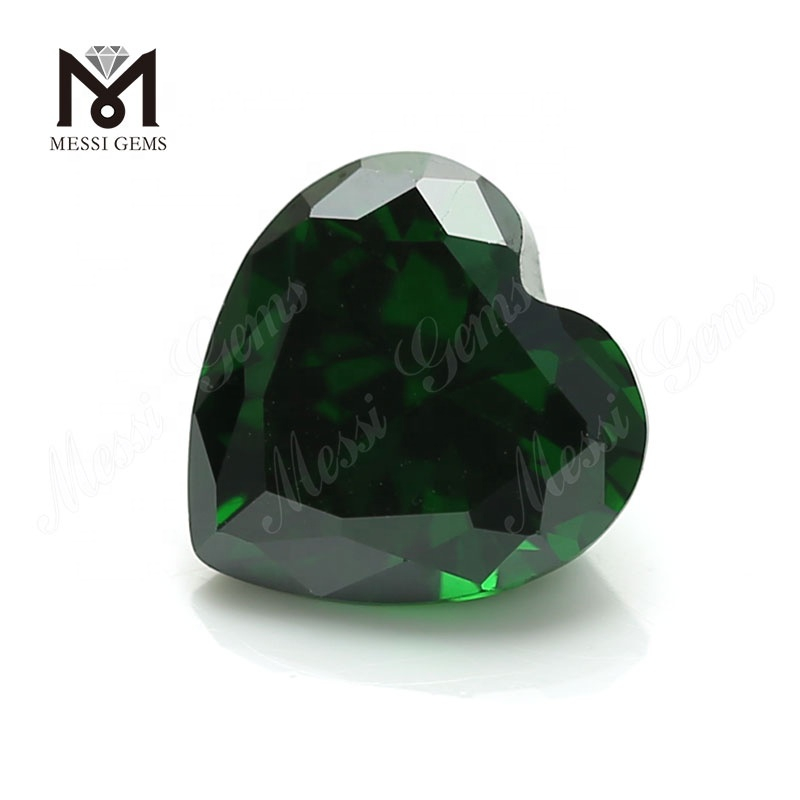 Viridis Color Cordis Cut 10*10mm Syntheticum Cubicum Zirconia CZ Stone
