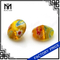 Millefiori 8mm rotundi, gemmae vitreae bicolores