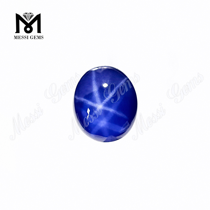 Oval Flat Star Sapphirus Cabochon Blue Sapphirus Star Stone