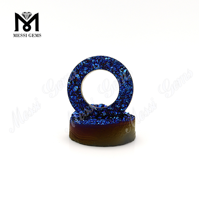 Solve Gemstone Agate Druzy Beads 10mm Blue Druzy Stone