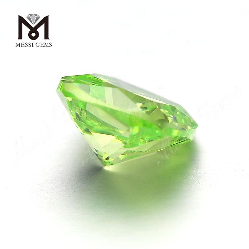 Factory Price solve Cushion Cut 10 x 10 mm Apple Color Cubic Zirconia Stone