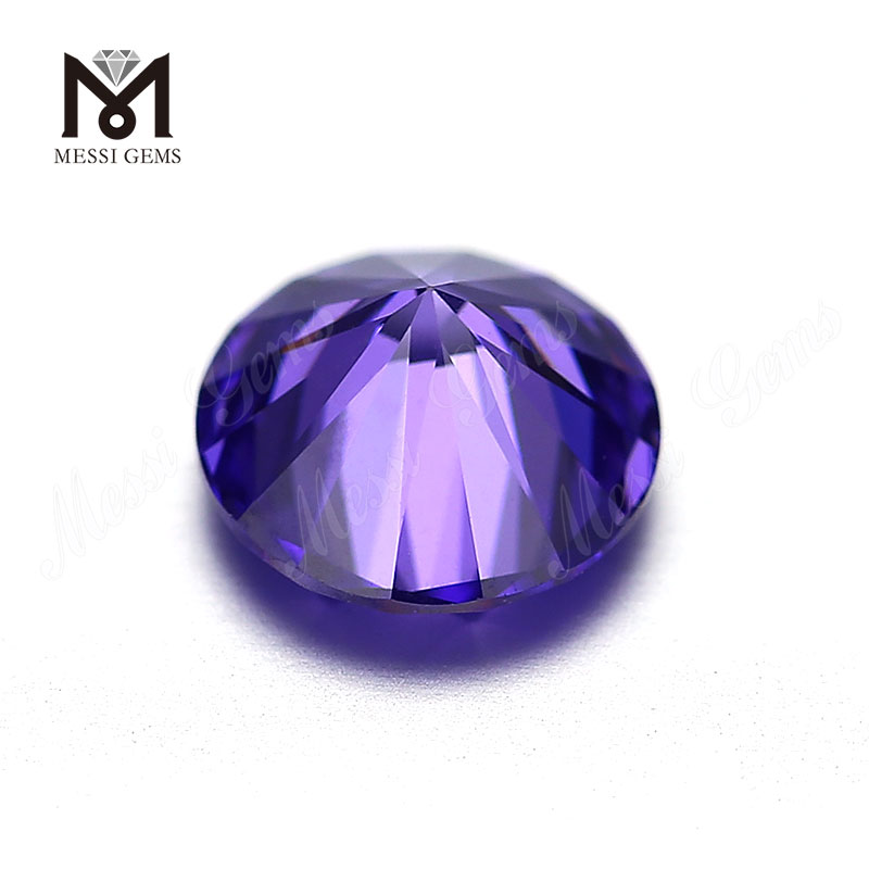 Wuzhou Factory Round Cut Lab Partum Violet Color CZ Lapides