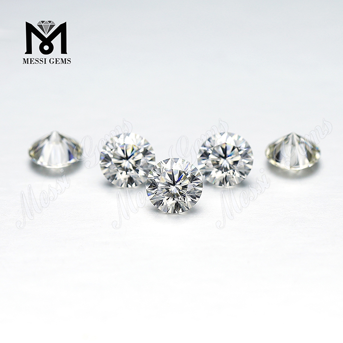 Quality solve gemma pretium per carat 8mm DEF rotundum moissanitum
