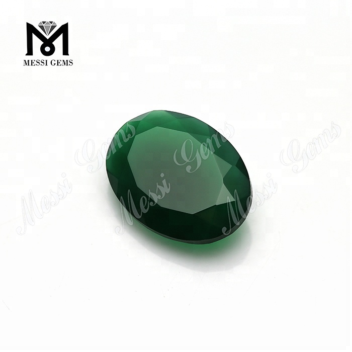 Factory Price Oval Cut 8*10 mm Green Chalcedonia Agate Stone