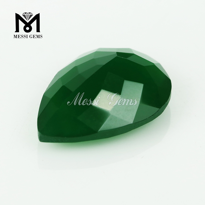 Solve Pear Machina Cut Natural Deep Green Agate Gemstone Price