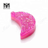 Lupum Agate Druzy Stone Moon Shape Pink Color Naturalis Druzy
