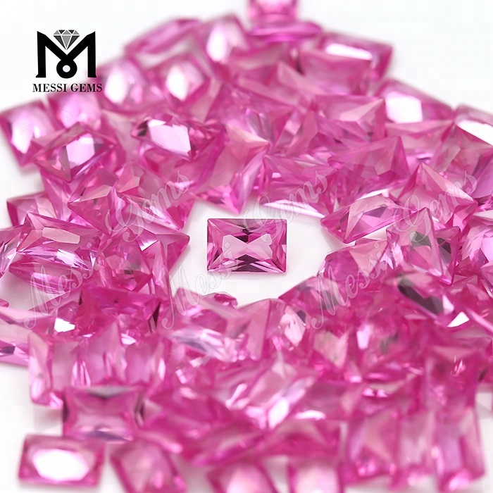 Lupum Rectangulum 4x6MM 2# Pink Ruby Stone Syntheticum Corundum Price