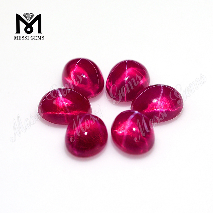 Lab Partum Oval Cabochon Syntheticum Ruby Star Sapphirus Lapis