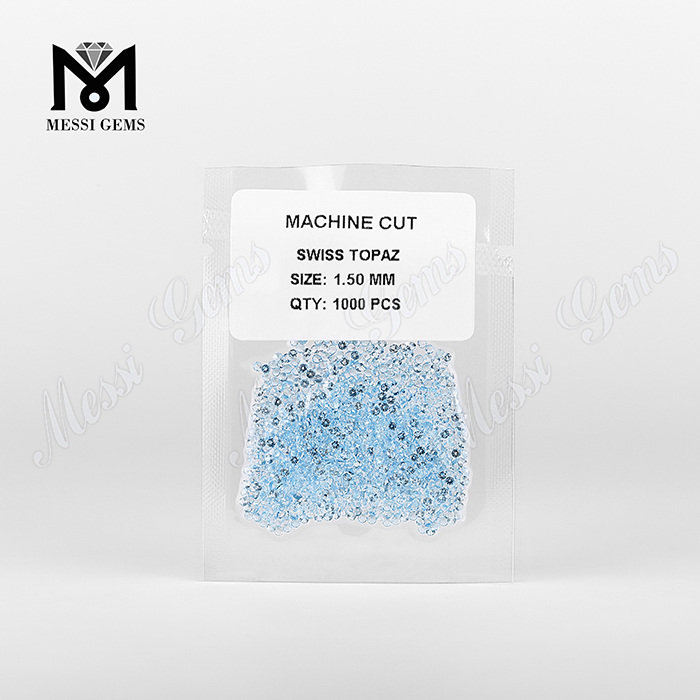 Wuzhou Naturales Lapides solve 1.5mm Naturalis Blue Topaz Gemstone