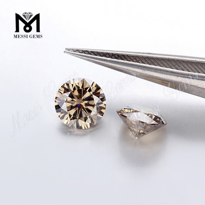  5.0mm Champagne Moissanites Diamond Top Machina Cut Lab Creata solve moissanite