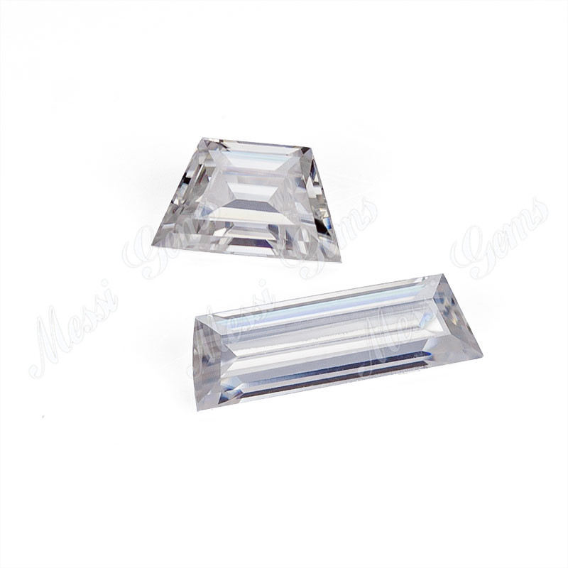 Lupum Price solve Syntheticum Trapeziod Cut VVS White Moissanite Diamond