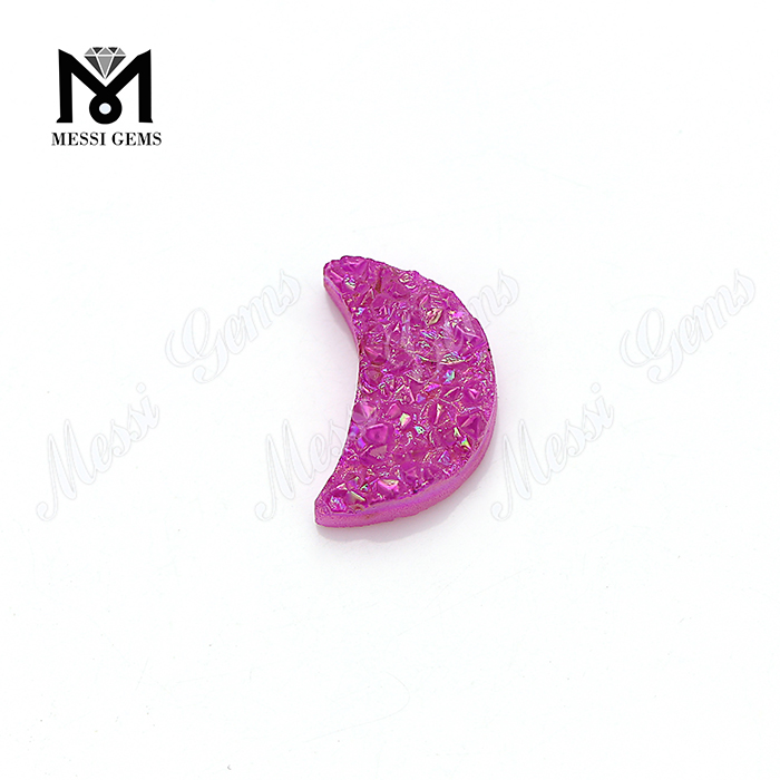 Dimidium Luna Naturalis Agate Purpura Druzy Gemmones ex Factory
